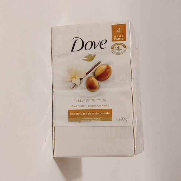 DOVE Purely Pampering SHEA BUTTER BEAUTY BAR Pack of 4 Moisturizing Cream 4x90g - Picture 7 of 8